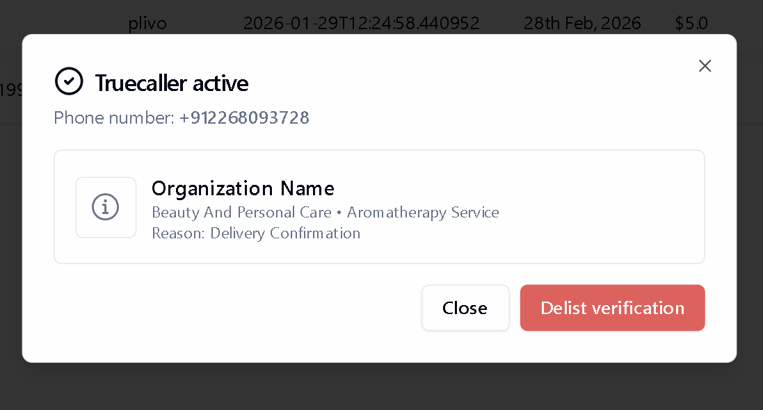 Truecaller Verification for Phone Numbers Bolna Docs